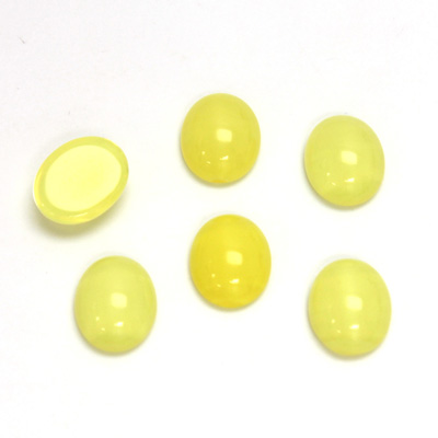 Glass Medium Dome Cabochon - Oval 10x8MM MOONSTONE YELLOW