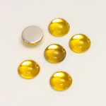 Plastic Flat Back Foiled Cabochon - Round 09MM JONQUIL