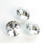 Plastic Point Back Foiled Rivoli 14MM CRYSTAL