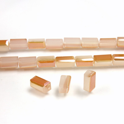 Chinese Cut Crystal Bead - Rectangle 06.5x3.5MM OPAL PEACH COAT