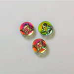 Glass Flat Back 3/4 Ball with Butterfly 08MM IRIDIS