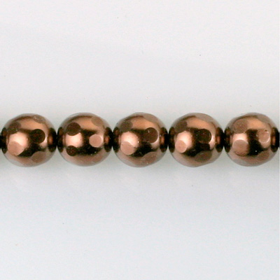 Czech Glass Pearl Bead - Round Faceted Golf 8MM DARK BROWN 70419