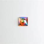 Glass Flat Back Foiled Rauten Rose - Square  08x8MM TOPAZ AB