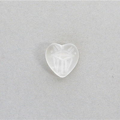 Gemstone Flat Back Carved Scarab - Heart 12x11MM MATTE CRYSTAL