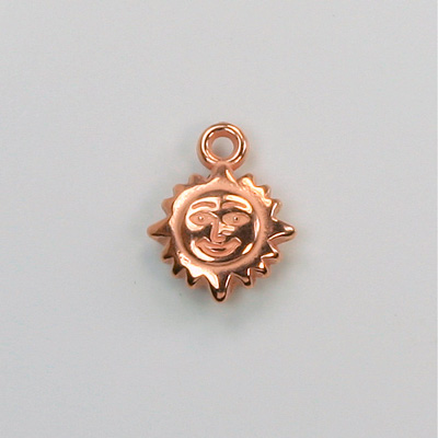 Metalized Plastic Pendant- Sun 16x13MM COPPER