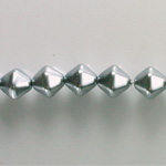 Czech Glass Pearl Bead - Hex/Lantern 08MM LT GREY 70483