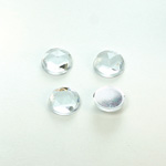 Plastic Flat Back Foiled Rauten Rose Rhinestone - Round 10MM CRYSTAL