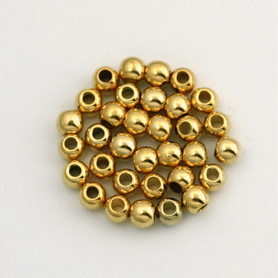 Metalized Plastic Smooth Bead - Round 04MM GOLD