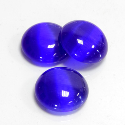 Fiber-Optic Cabochon - Round 18MM CAT'S EYE ROYAL BLUE