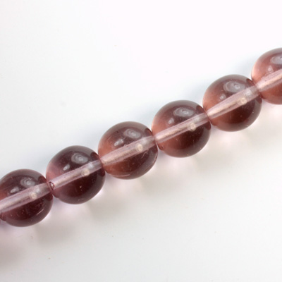 Czech Pressed Glass Bead - Smooth Round 10MM CRANBERRY