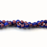 Glass Millefiori Bead - Round 04MM BLUE WHITE RED (04)