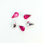 Plastic Point Back Foiled Stone - Pear 10x6MM ROSE