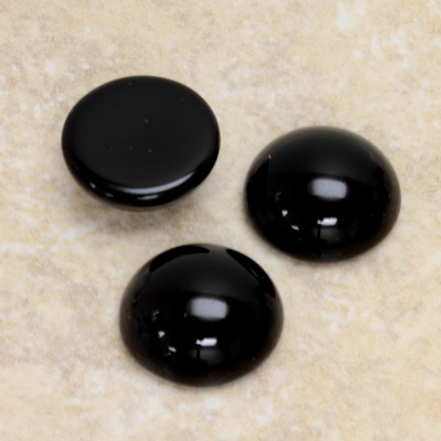 Glass Medium Dome Cabochon - Round 16MM JET