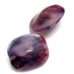 Plastic  Bead - Mixed Color Smooth Turtle Shell 27x23MM AMETHYST AGATE