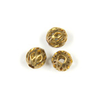 Brass Machine Made Bead - Diamond Cage Round 06MM RAW BRASS