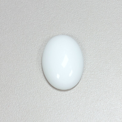 Plastic Flat Back Opaque Cabochon - Oval 25x18MM CHALKWHITE