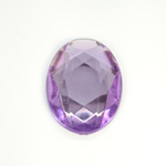 Plastic Flat Back Foiled Rose Cut Rhinestone - Oval 30x22MM LT AMETHYST