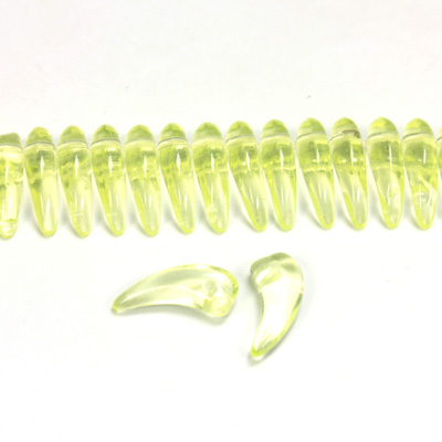 Czech Pressed Glass Bead -Tiger Tooth 06x16MM JONQUIL