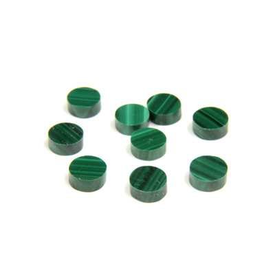 Gemstone Flat Back Flat Top Straight Side Stone - Round 05MM MALACHITE