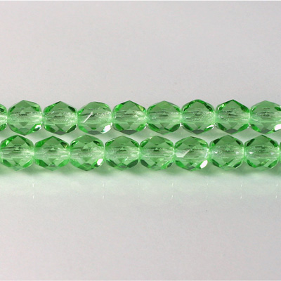 Czech Glass Fire Polish Bead - Round 06MM PERIDOT