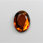 Glass Flat Back Rose Cut Faceted Foiled Stone - Oval 18x13MM TOPAZ