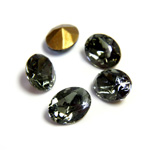 Swarovski Crystal Foiled Point Back Tin Table Cut (TTC) Fancy Stone - Oval 08x6MM BLACK DIAMOND