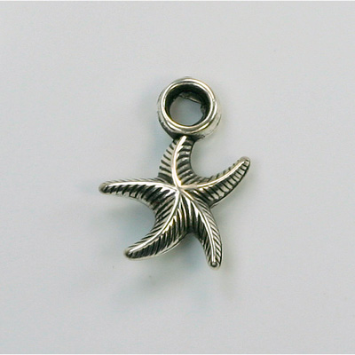 Metalized Plastic Pendant- Starfish 20x15MM ANT SILVER