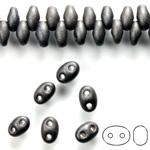 Preciosa Czech Glass 2-Hole Seed Bead - Twin 2.5x5MM MATTE PEARL DK BROWN 28918 Strung