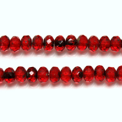 Czech Glass Fire Polish Bead - Rondelle Donut 05x3MM RUBY with DIFFUSION