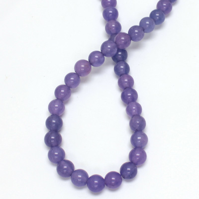 Gemstone Bead - Smooth Round 06MM Dyed QUARTZ Col. 16 PURPLE