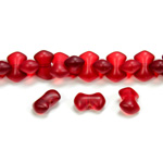Czech Pressed Glass Bead - Smooth Bow 09x5MM MATTE RUBY