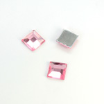 Plastic Flat Back Foiled Rose Cut Rhinestone - Square 08x8MM ROSE