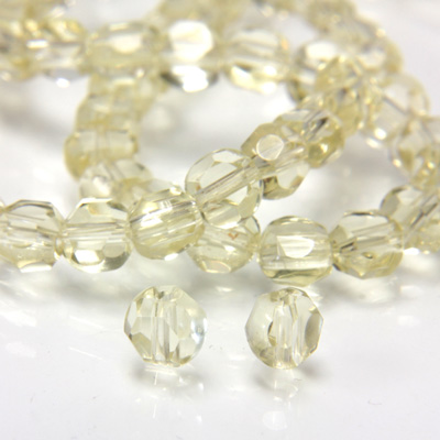 Chinese Cut Crystal Bead - Round Disc Side Drilled 04MM JONQUIL