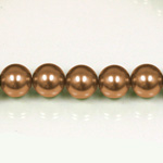 Czech Glass Pearl Bead - Round 03MM DK BROWN 70419