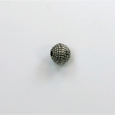 Metalized Plastic Bead - Sand Round 06MM ANT SILVER
