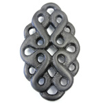 Italian Plastic Carved & Pierced Pendant - Oval 56x3MM4MM MATTE JET