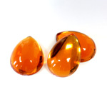 Plastic Flat Back Foiled Cabochon - Pear 18x13MM TOPAZ