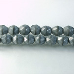 Czech Glass Fire Polish Bead - Round 08MM MOONSTONE GREY