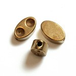 Brass Machine Made Bead - Engraved with Recess Oval 10x6MM RAW BRASS