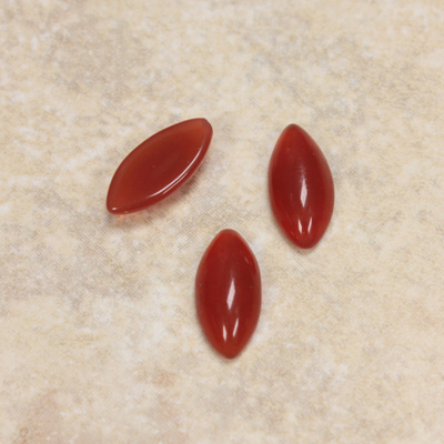 Glass Medium Dome Cabochon - Navette 15x7MM CORNELIAN