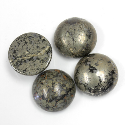 Gemstone Cabochon - Round 15MM PYRITE