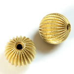 Brass Corrugated Bead - Fancy Dimpled Round 16MM RAW