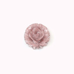 Plastic Carved No-Hole Flower - Round Rose 15MM PEARL MAUVE