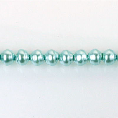 Czech Glass Pearl Bead - Snail Shell 06MM AQUA 70436