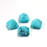 Gemstone Cabochon - Square Pyramid Top 08x8MM HOWLITE DYED CHINESE TURQ
