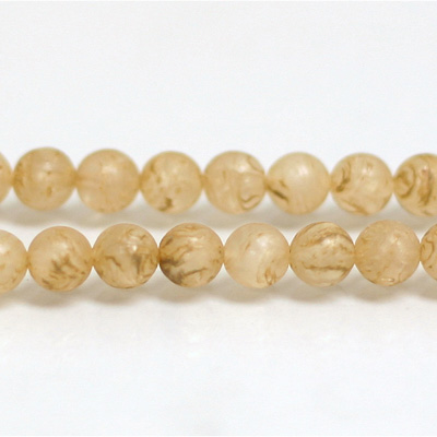 Plastic Bead - Linen Quartz Color Smooth Round 08MM MATTE BEIGE