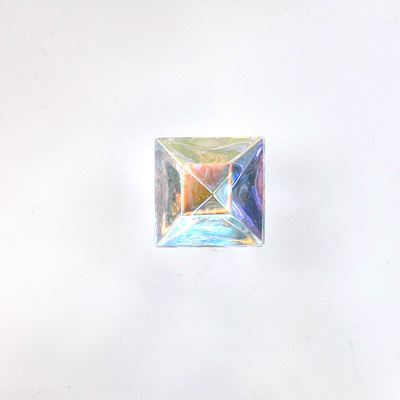 Glass Point Back Foiled Tin Table Cut (TTC) Stone - Square 06x6MM CRYSTAL AB