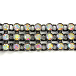 Plastic Rhinestone Banding 3 Row PP26 (SS13) CRYSTAL AB-BLACK