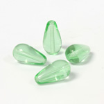 Czech Pressed Glass Bead - Smooth Pear 15x8MM PERIDOT