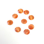 Fiber-Optic Flat Back Stone with Faceted Top and Table - Round 05MM CAT'S EYE COPPER